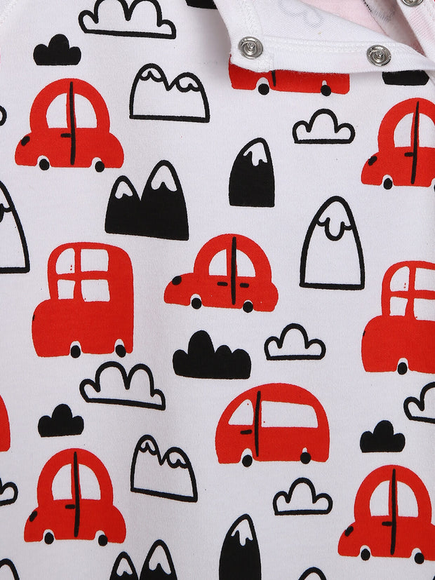 Berrytree Organic Cotton Baby Rompers : Red Cars BerryTree