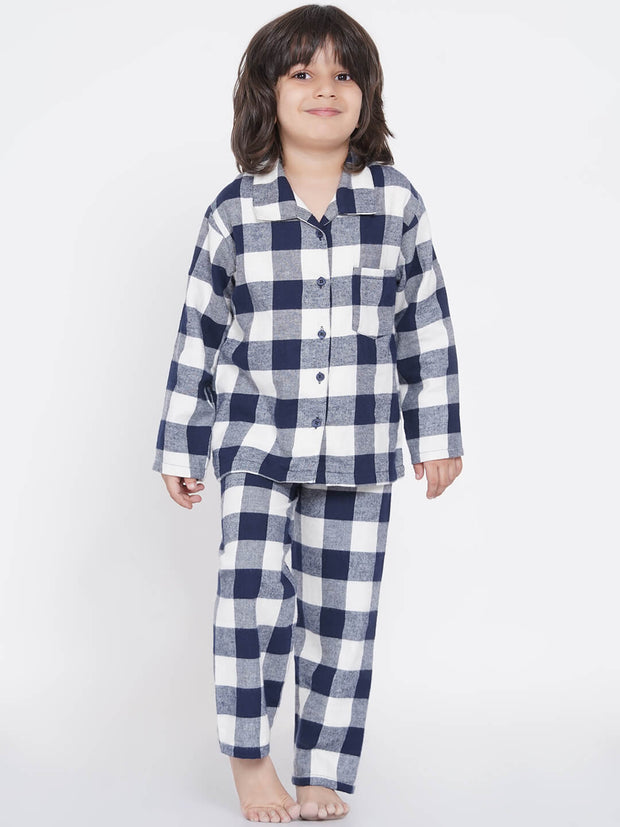 Berrytree Soft Night Suit Boys: Blue Squares BerryTree