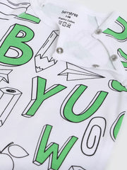 White bib with green and black letters and 'berrytree' branding