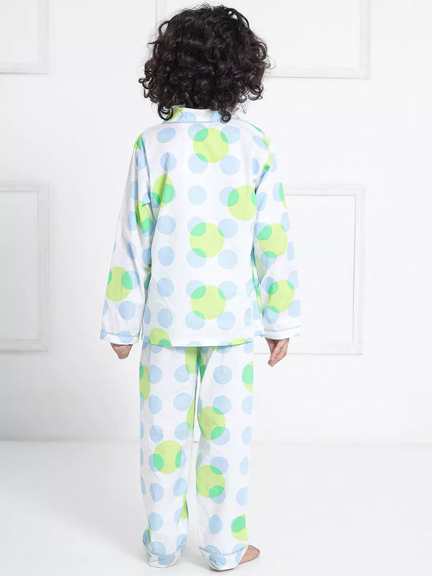 Berrytree Night Suit Boys: Green Polka