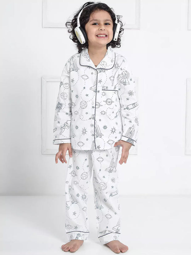 Berrytree Night Suit Boys: Space White