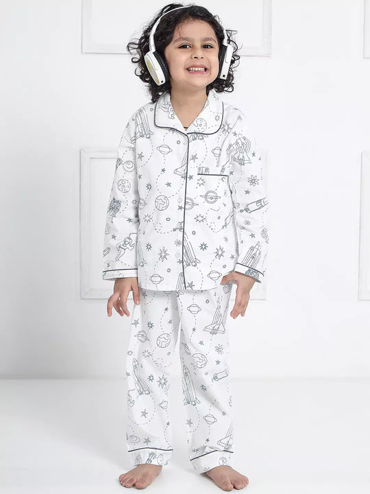Berrytree Night Suit Boys: Space White