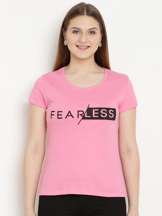 Berrytree Organic Cotton  Women T-shirt Pink Fearless Berrytree Organic India