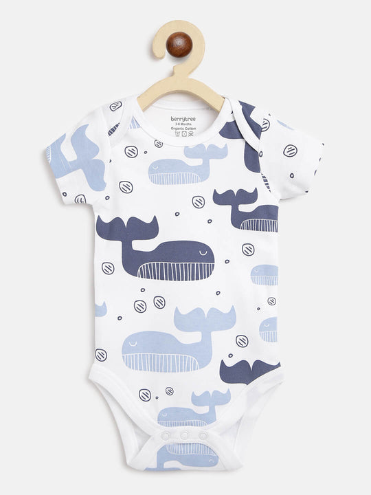 Berrytree Organic Onesies for Babies : Blue Whales BerryTree