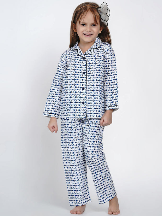 Berrytree Night Suit Blue Whale Girl BerryTree