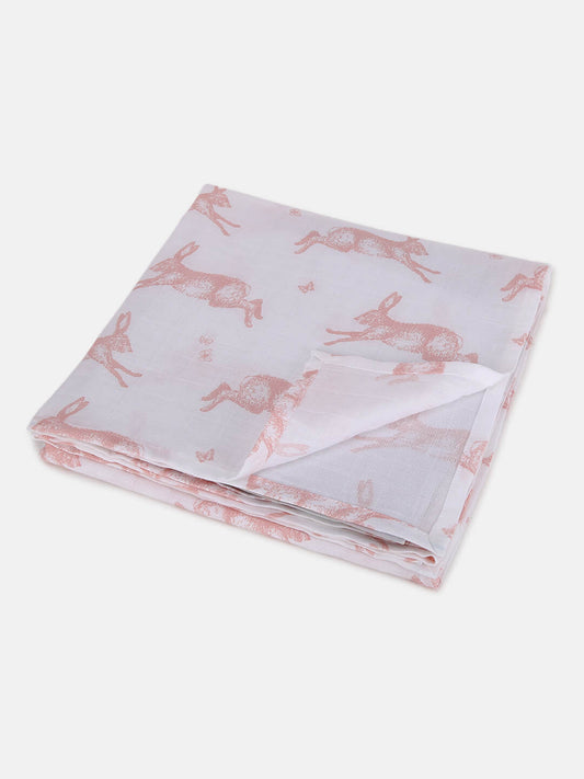 Berrytree Baby Swaddle/ Baby Wrapper : Pink Rabbit BerryTree