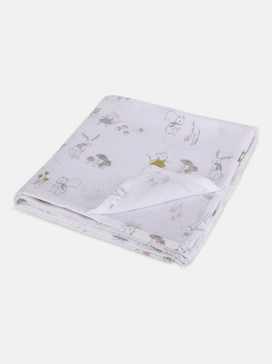 Berrytree Newborn Swaddle/Wrap Blanket Rabbit Jungle BerryTree