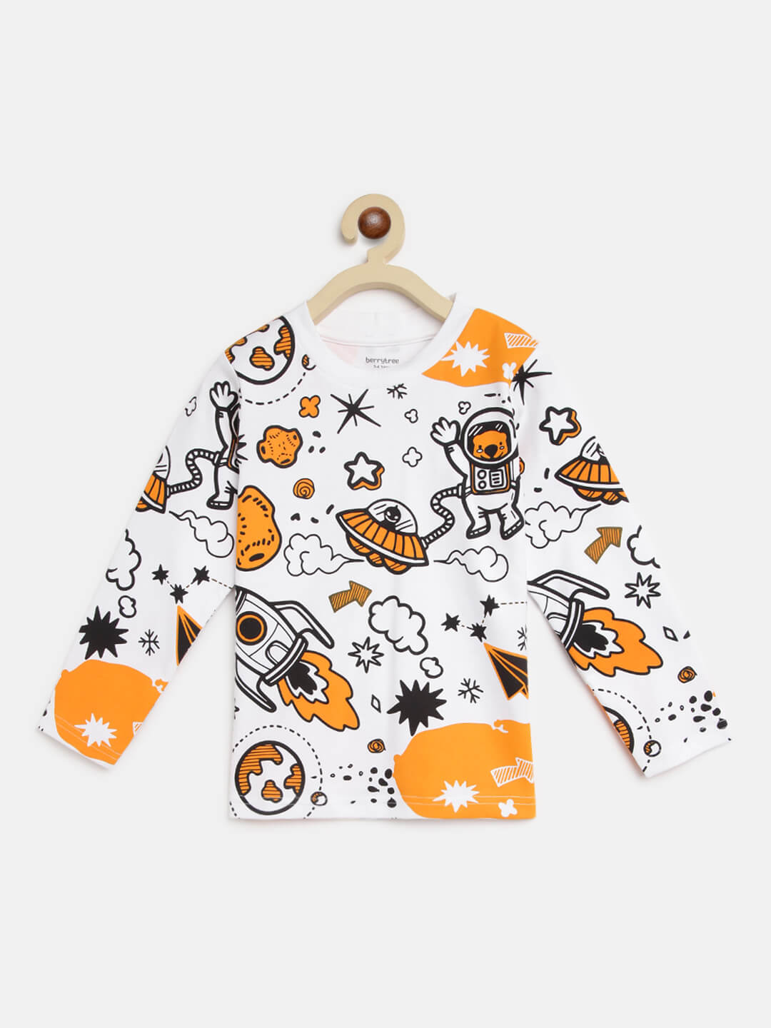 Berrytree Organic Night Suit Orange Rockets BerryTree