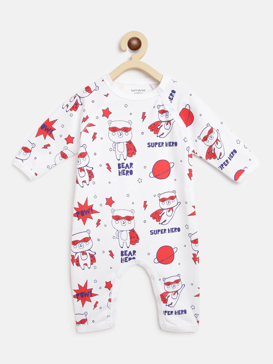 Berrytree Organic Cotton Baby Rompers : Superhero BerryTree