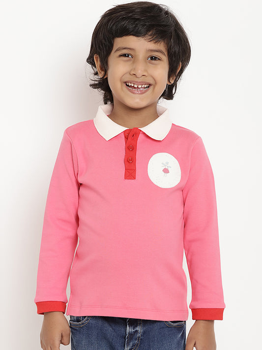 Berrytree Organic cotton Unisex Pink Polo T-Shirt Berrytree Organic India