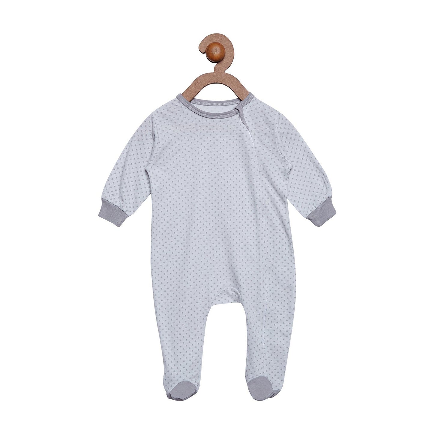 Berrytree Organic Cotton Baby Romper Grey stars BerryTree