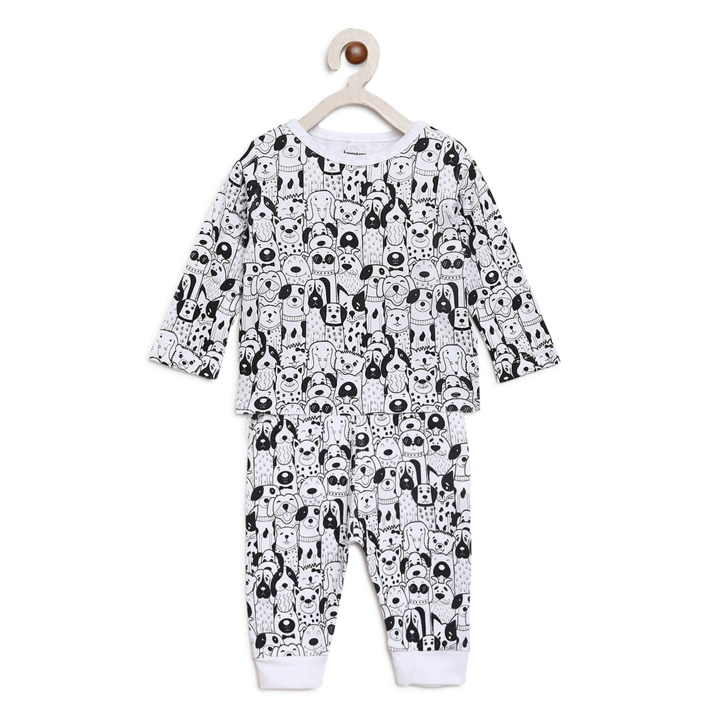 Berrytree Organic Baby Night Dress: Animals Black BerryTree