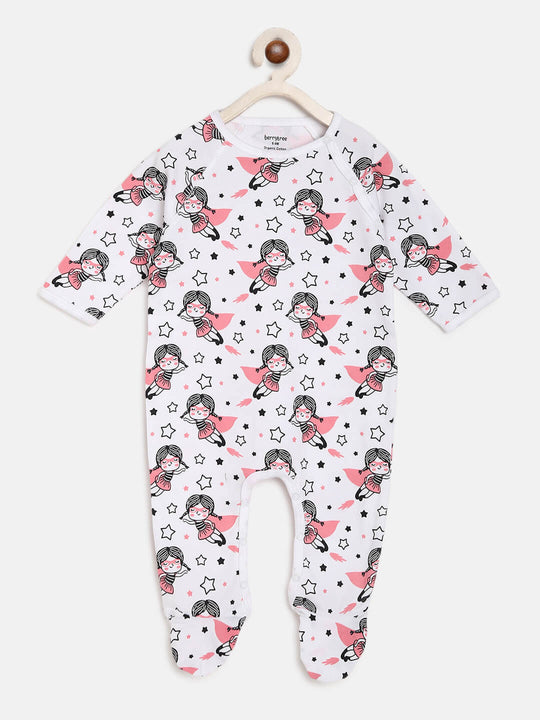 Berrytree Organic Cotton Baby Rompers : Super Girl BerryTree