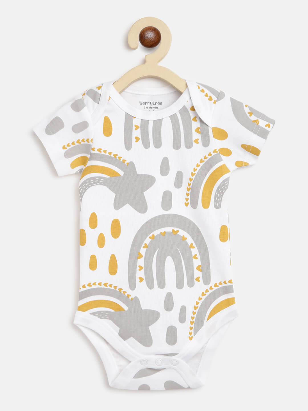 Berrytree Organic Onesies for Babies : Grey Stars Bold BerryTree