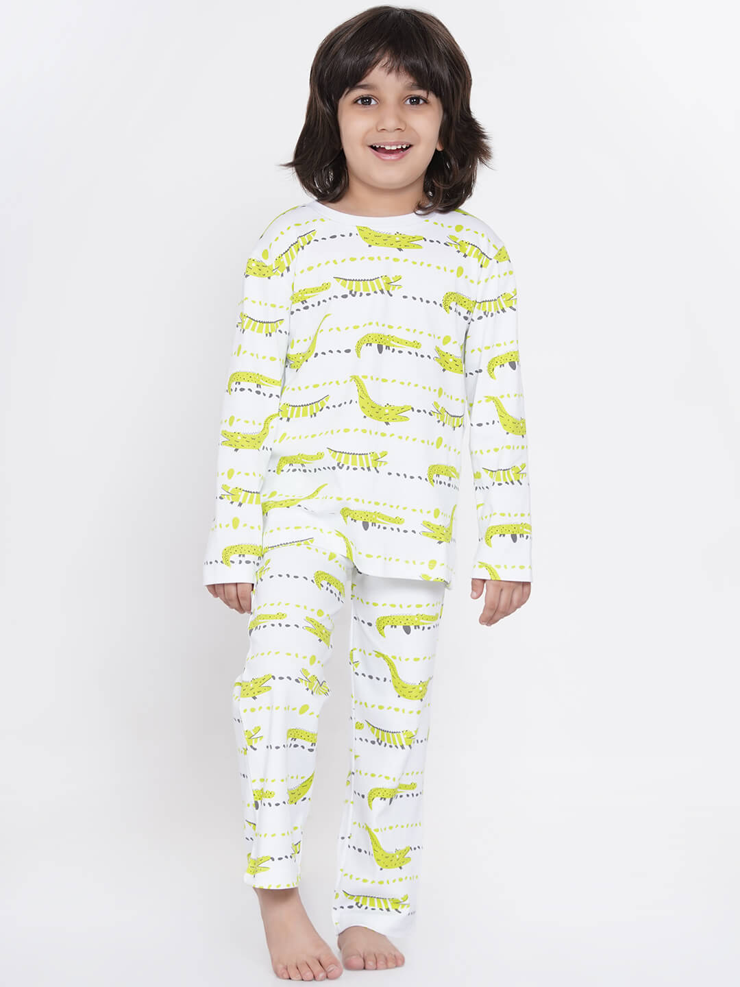 Berrytree Organic Cotton Night Suit Boys: Green Croco BerryTree