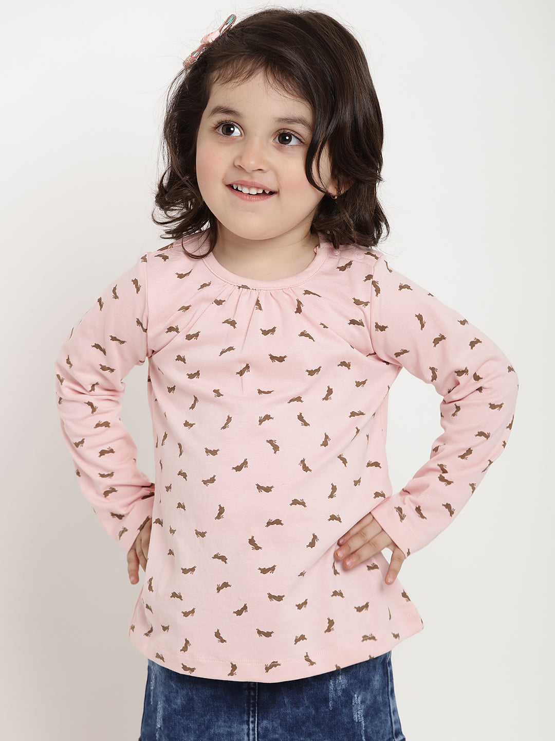 Berrytree Organic Cotton Long Top Pink Rabbit BerryTree