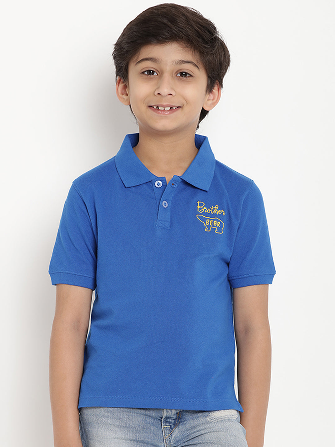 Berrytree Organic Cotton Polo Shirt Brother Bear Blue Berrytree Organic India