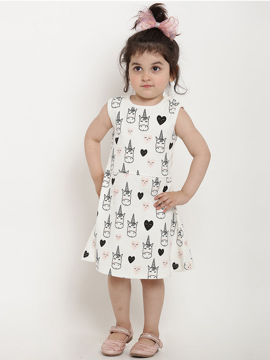 Berrytree Organic Cotton Unicorns Dress Cut-Sleeves BerryTree