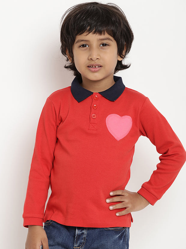 Berrytree Organic Cotton Unisex Red Polo T-Shirt Berrytree Organic India