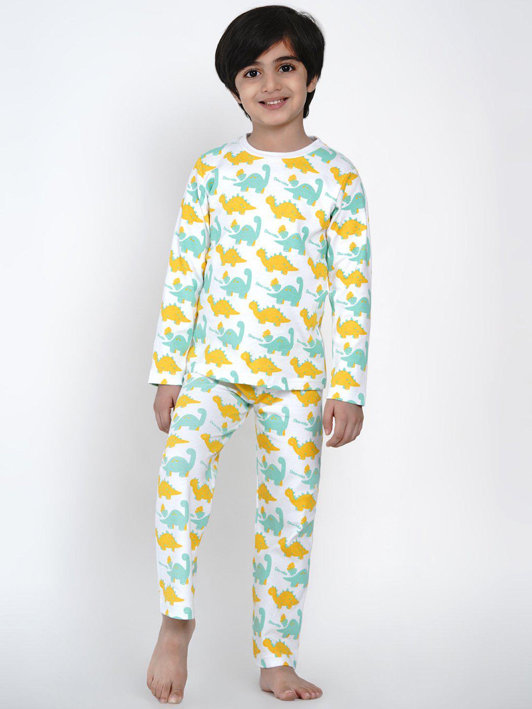 Berrytree Organic Night Suit Green Dino Boy BerryTree