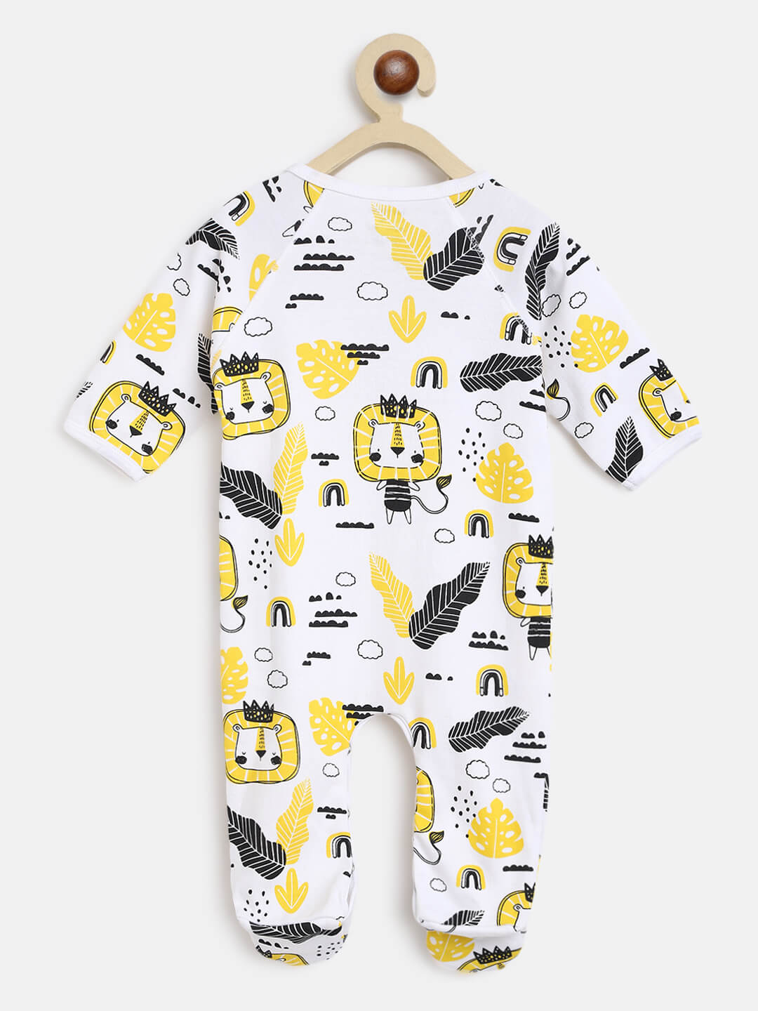 Berrytree Organic Cotton Baby Romper: Yellow Lion BerryTree