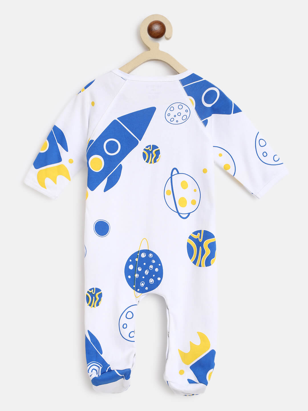 Berrytree Organic Cotton Baby Romper: Blue Rockets BerryTree