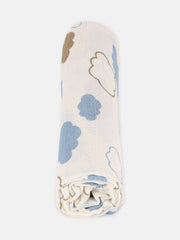 blue clouds baby swaddle