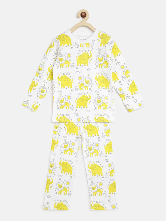 Berrytree Organic Night Suit Yellow Lion BerryTree