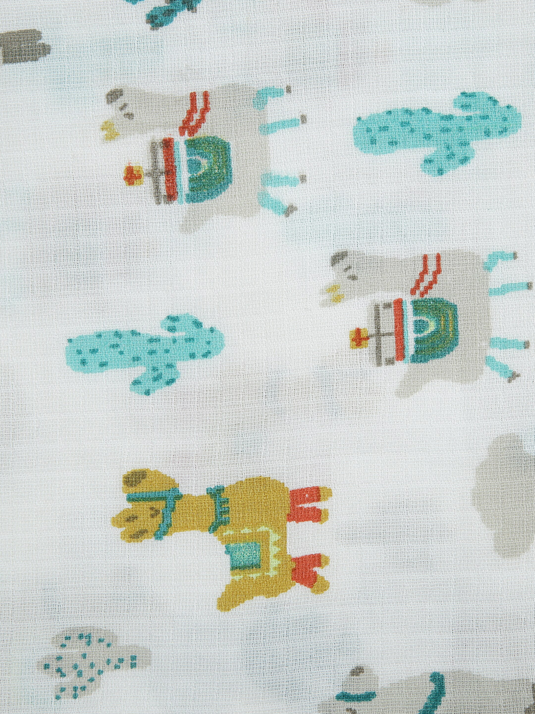 colourful lama printed swaddle