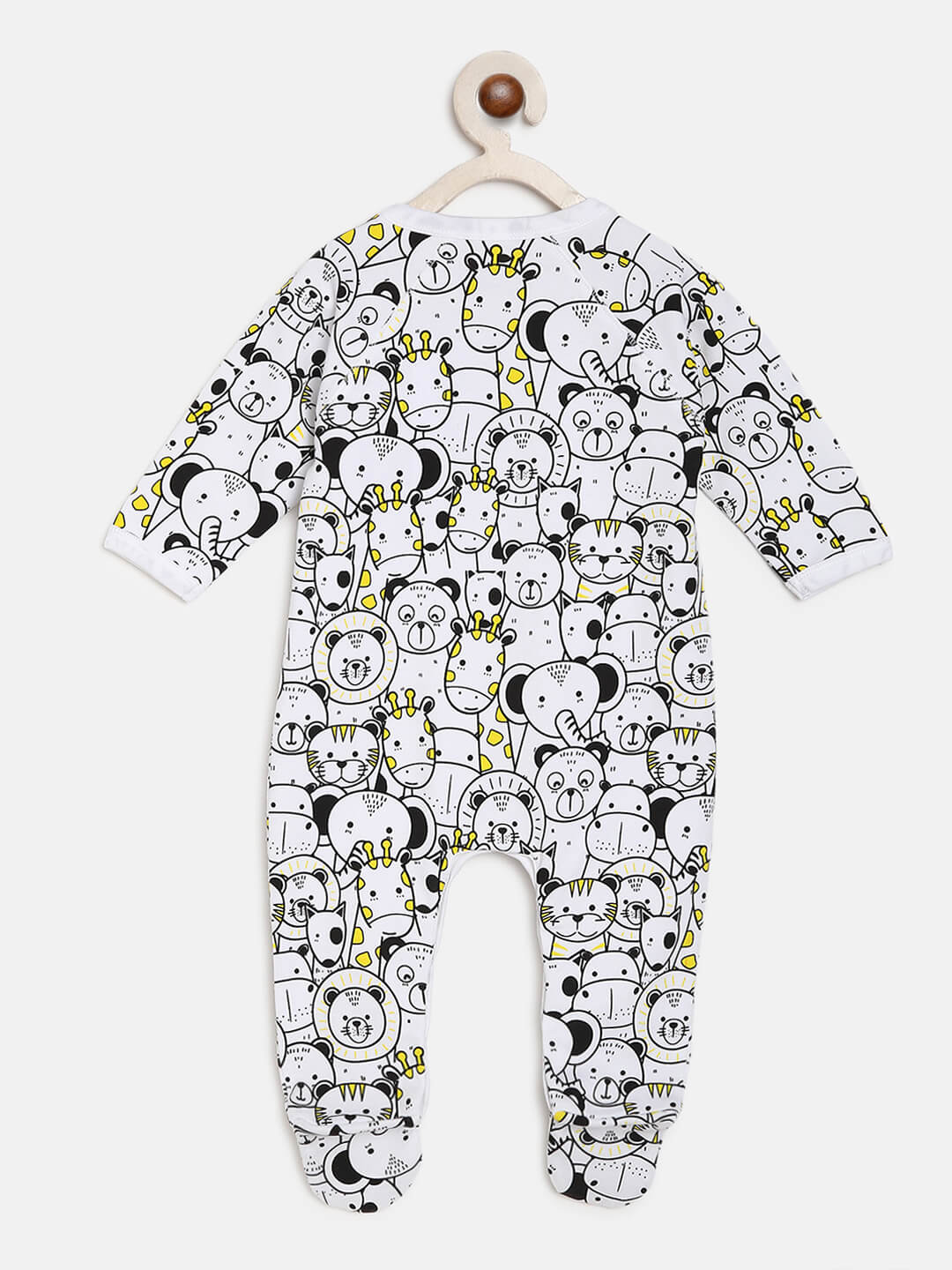 Berrytree Organic Cotton Baby Rompers : Yellow Animals BerryTree