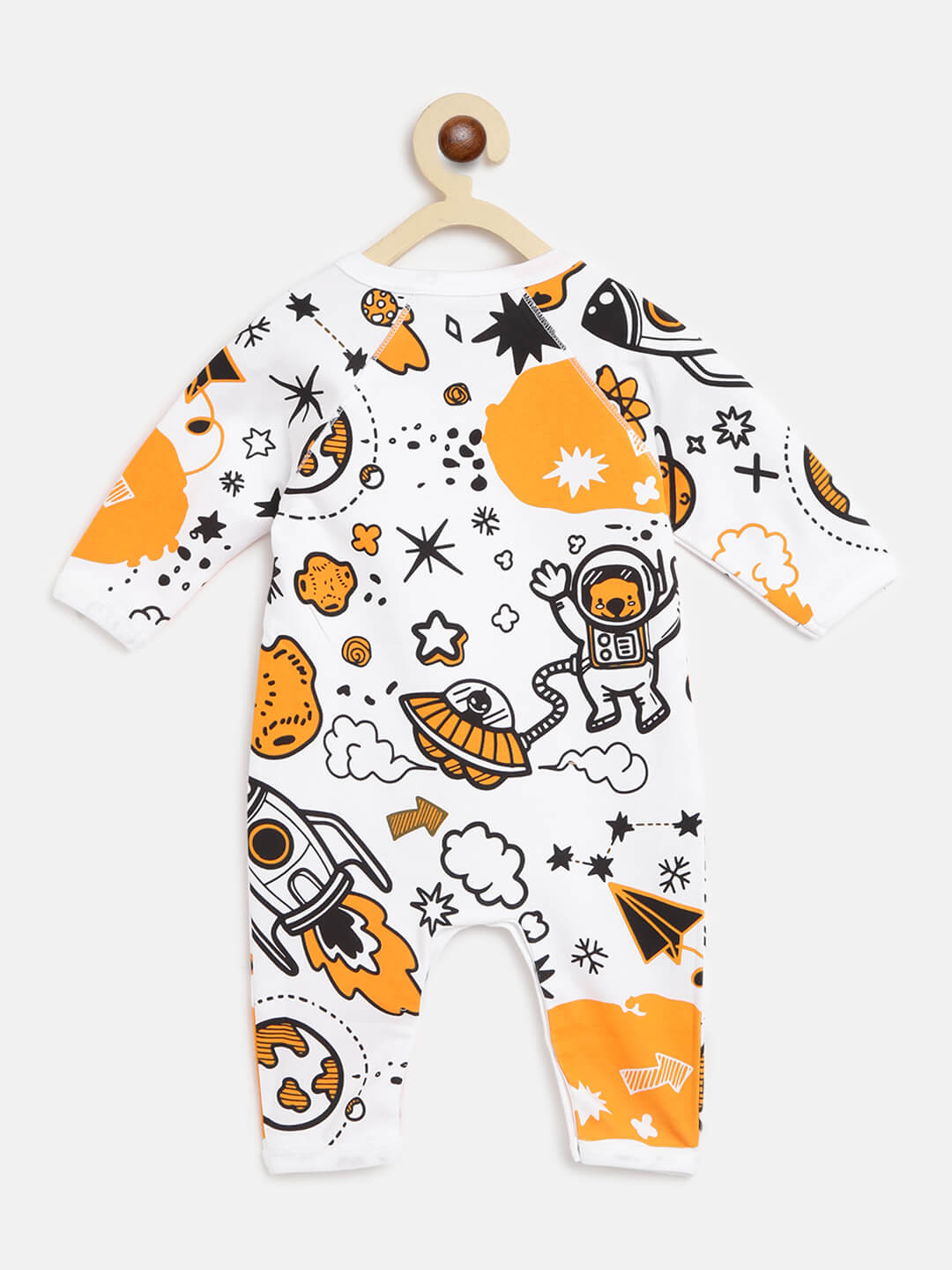 Berrytree Organic Cotton Baby Rompers : Orange Rockets BerryTree