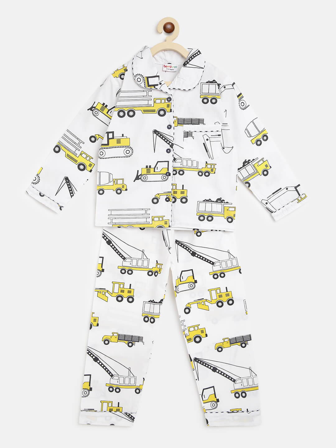 Berrytree Night Suit Yellow Truck Unisex BerryTree