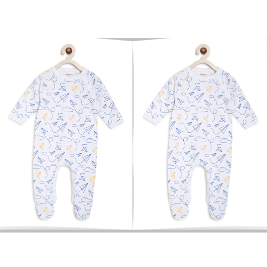 Twins Baby Boy dress : Blue Planes Romper BerryTree