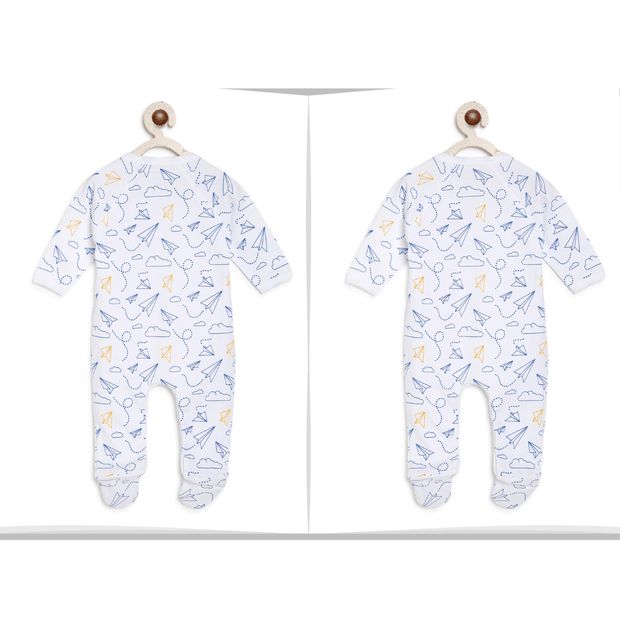 Twins Baby Boy dress : Blue Planes Romper BerryTree