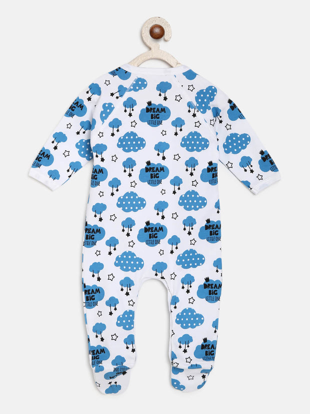 Berrytree Organic Cotton Baby Rompers : Blue Clouds BerryTree