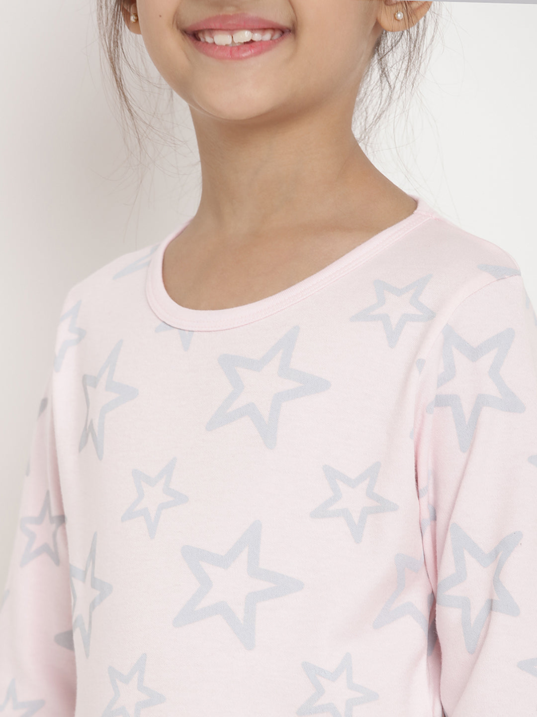 Berrytree Organic Night Suit Pink Stars BerryTree