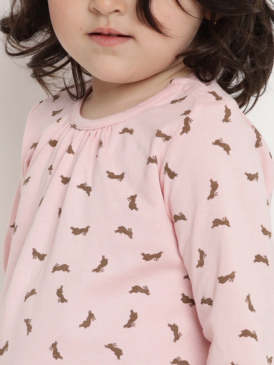 Berrytree Organic Cotton Long Top Pink Rabbit BerryTree