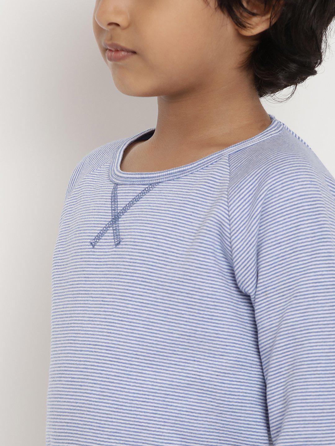 Berrytree Organic Cotton Unisex Sweatshirt Blue Stripes BerryTree