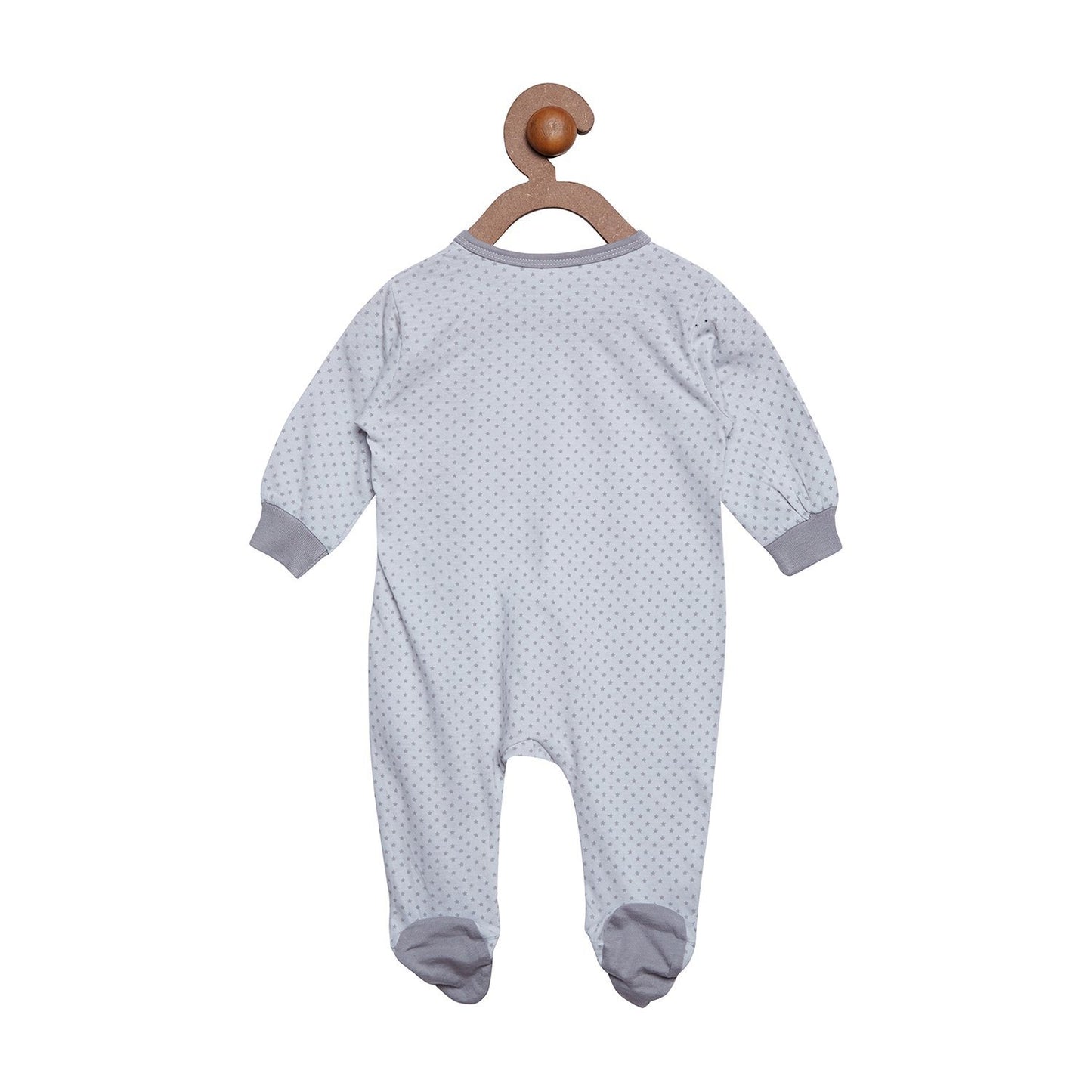 Berrytree Organic Cotton Baby Romper Grey stars BerryTree