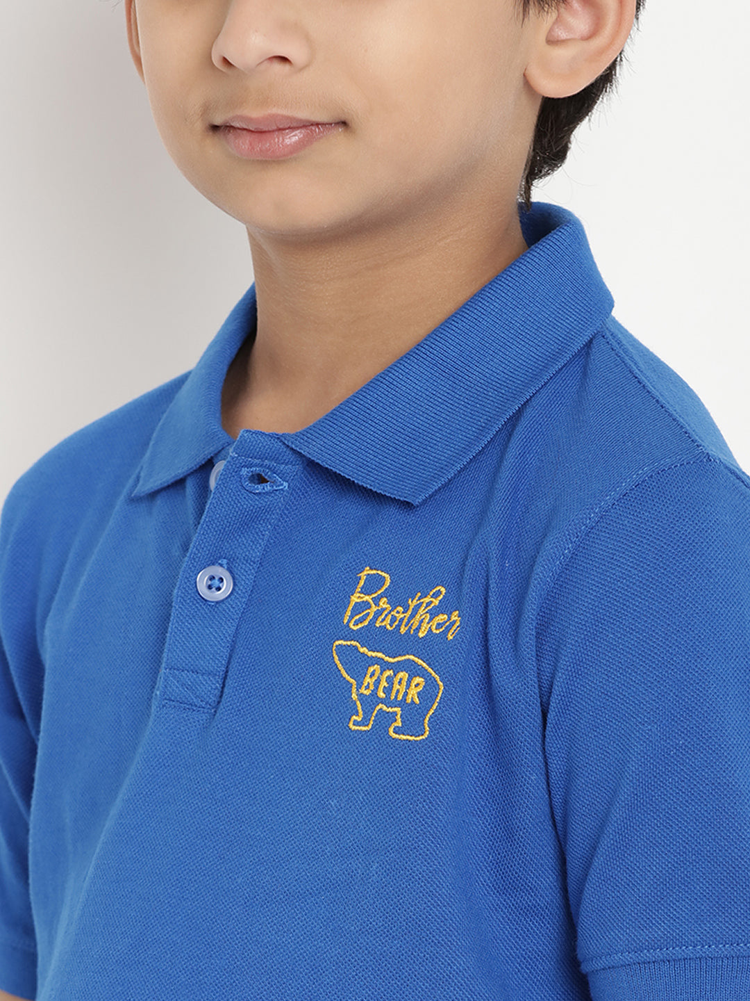 Berrytree Organic Cotton Polo Shirt Brother Bear Blue Berrytree Organic India