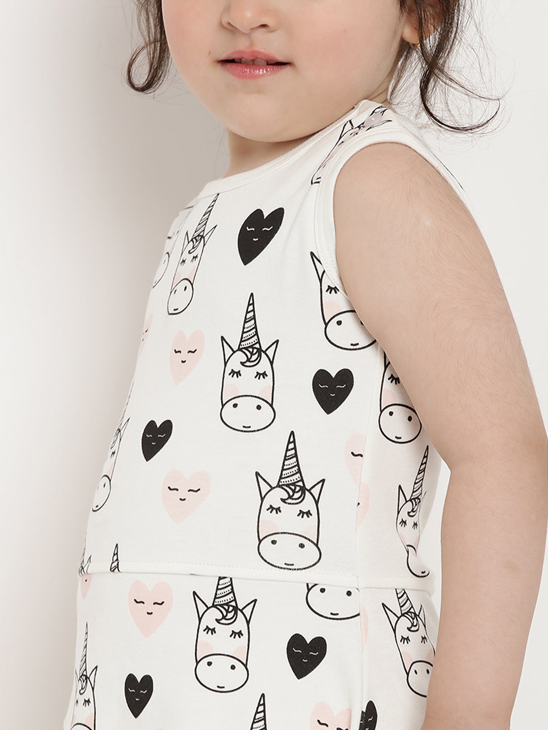 Berrytree Organic Cotton Unicorns Dress Cut-Sleeves BerryTree