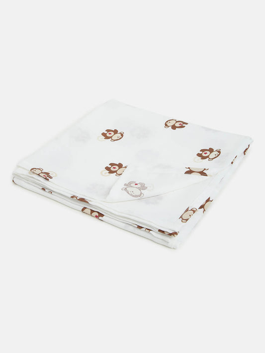 Berrytree Baby Swaddle / Wrap Blanket Brown Monkey BerryTree