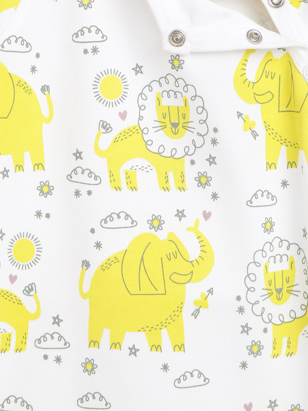 Berrytree Organic Cotton Baby Rompers : Yellow Lion BerryTree