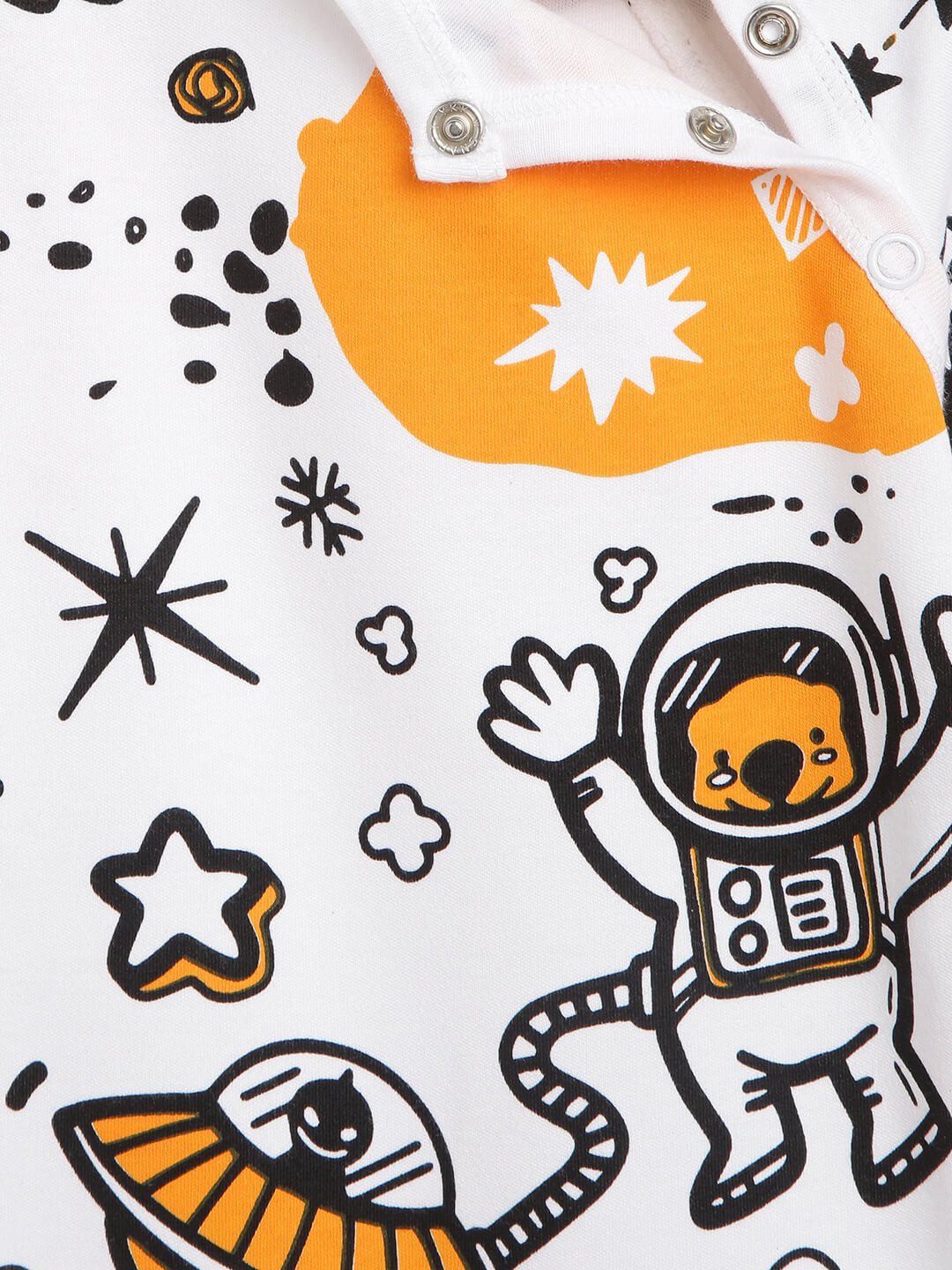 Berrytree Organic Cotton Baby Rompers : Orange Rockets BerryTree