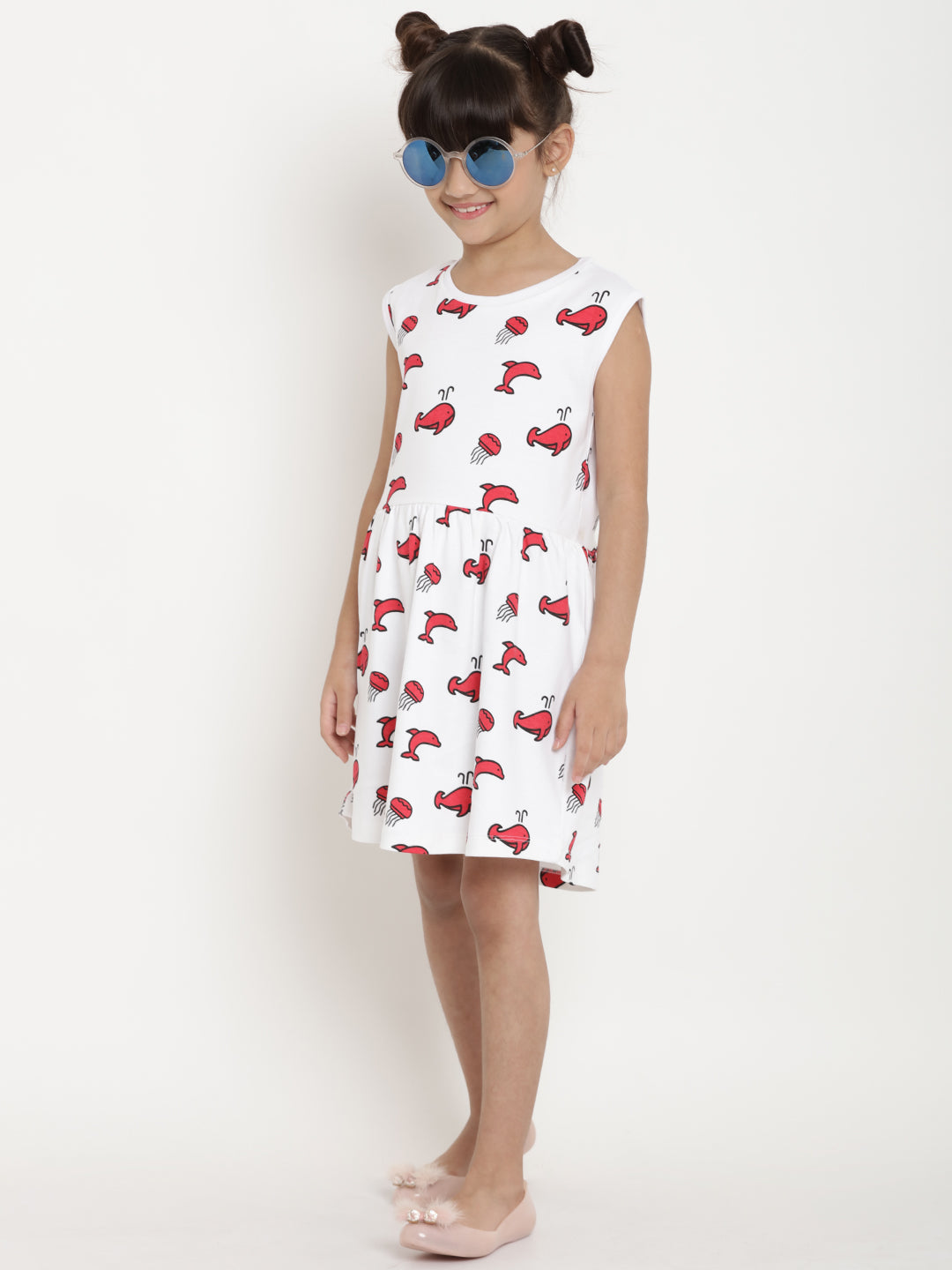 Berrytree Organic Cotton Fish Cut-Sleeves Dress BerryTree