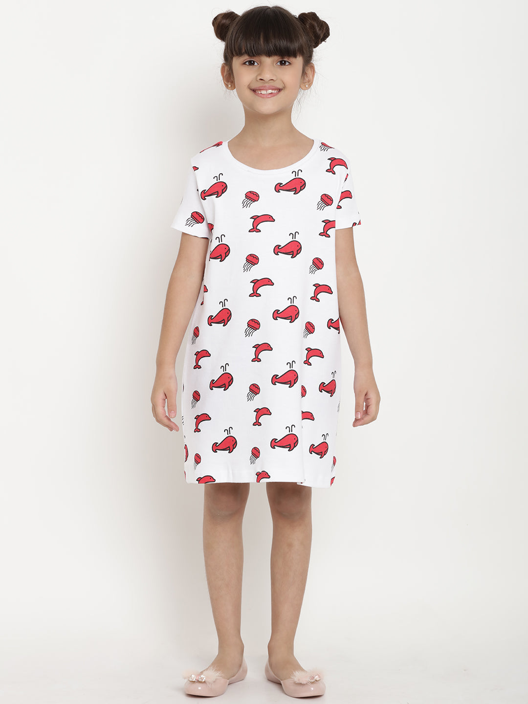 Berrytree Organic Cotton Fish Dress Half Sleeves BerryTree