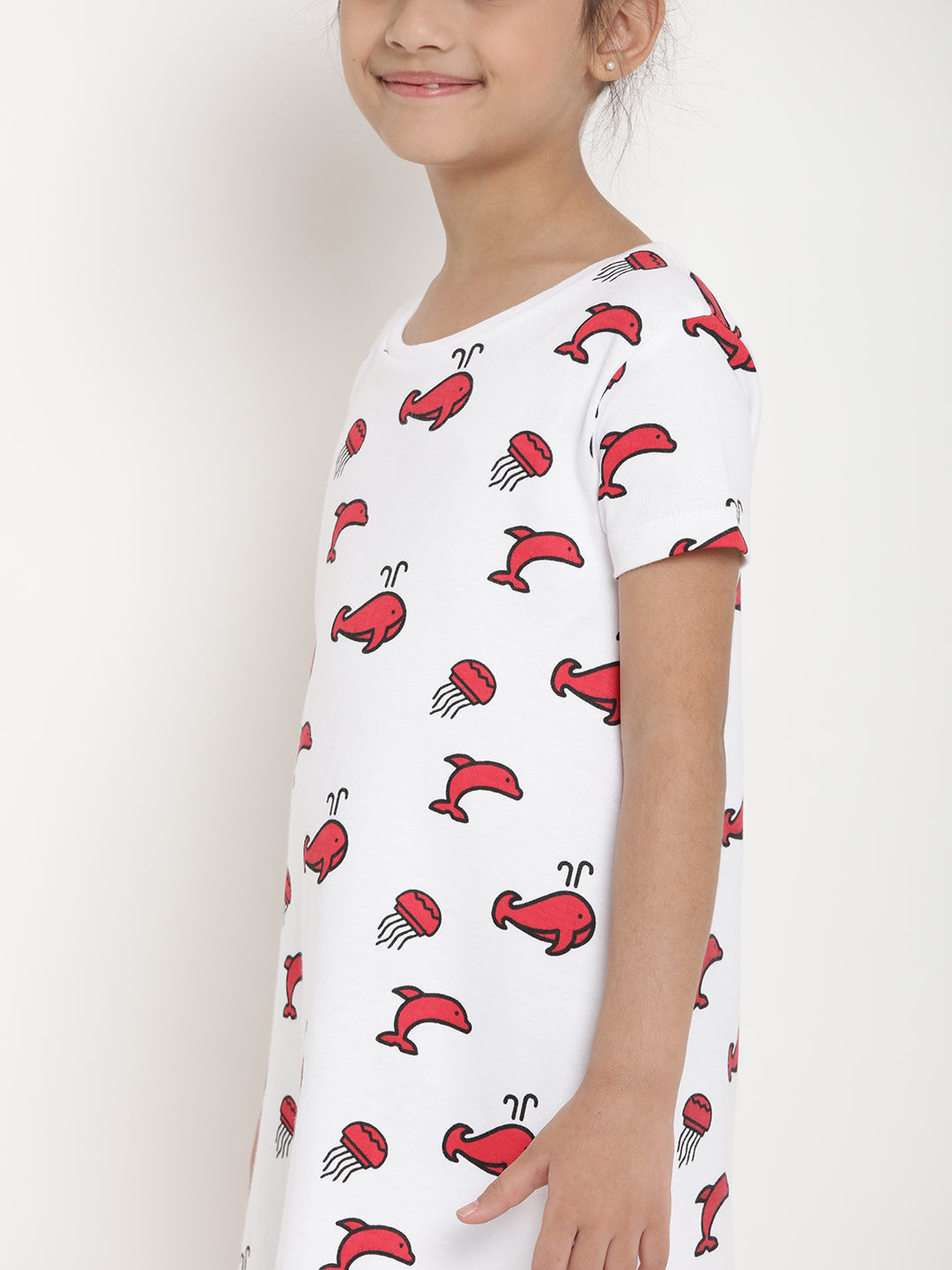 Berrytree Organic Cotton Fish Dress Half Sleeves BerryTree