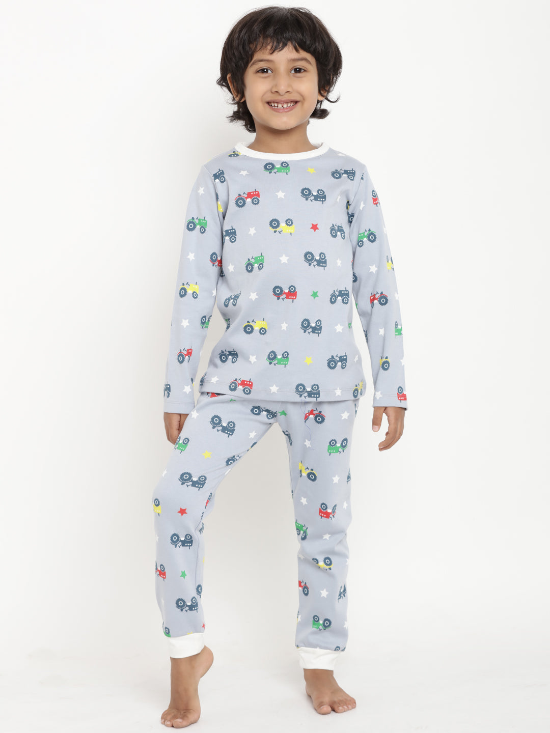 Berrytree Organic Unisex Night Suit- Trucks BerryTree