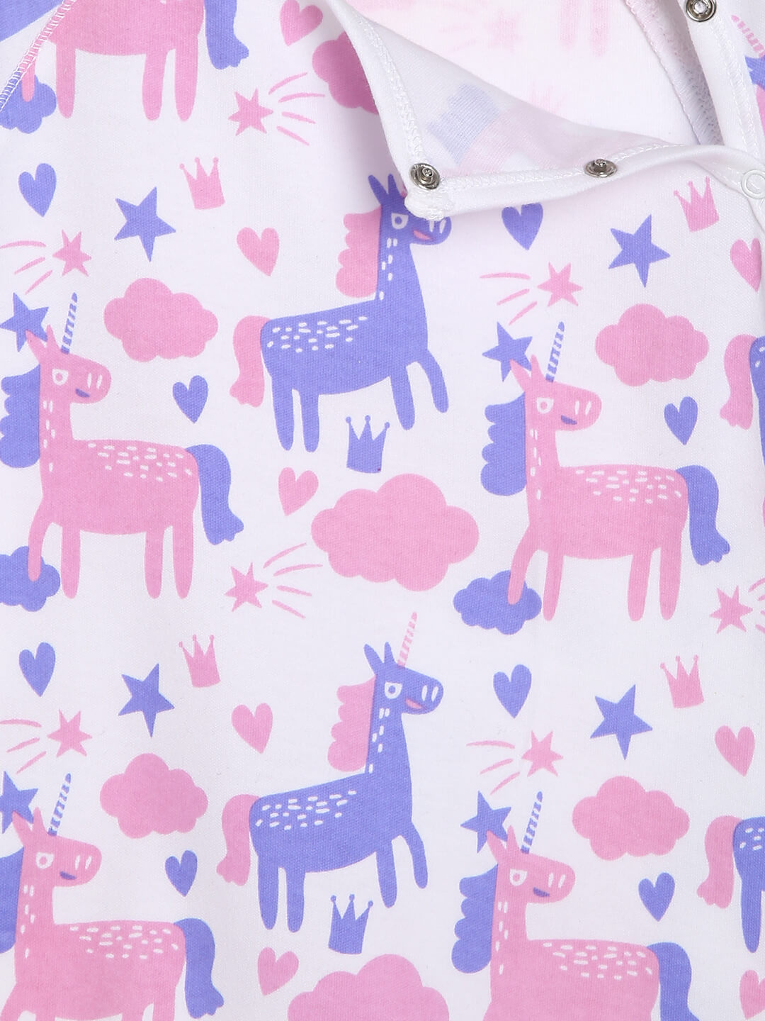 Berrytree Organic Cotton Baby Rompers : Purple Unicorns BerryTree