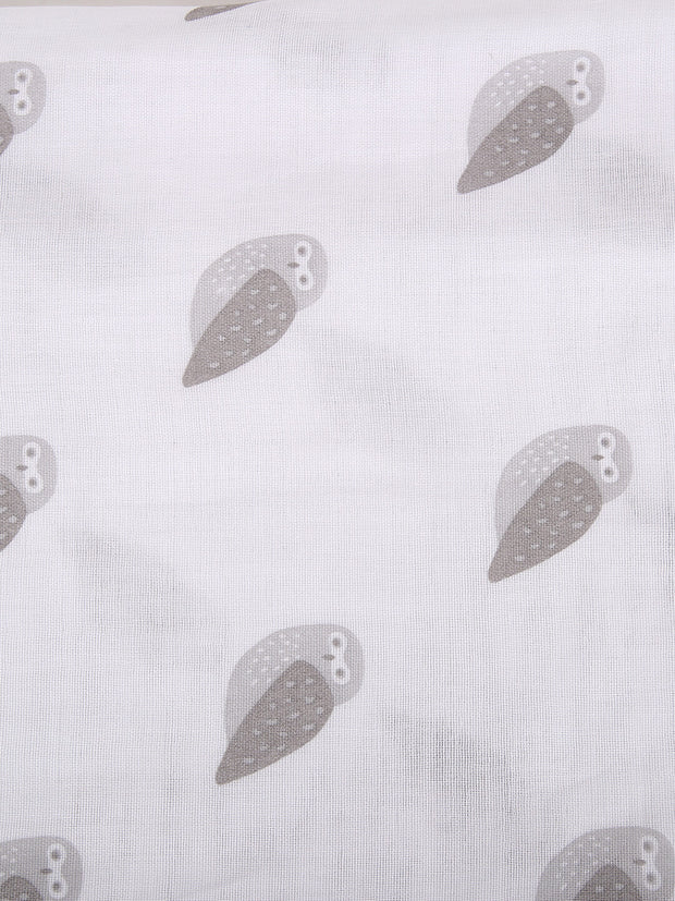 Berrytree Newborn Swaddle/Wrap Blanket Grey Owls BerryTree